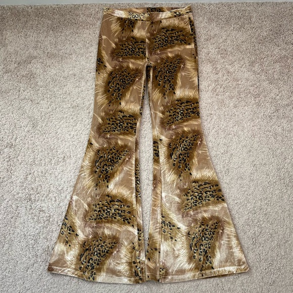 Spell and the Gypsy Velvet Savannah Bells Animal Print Flare Boho Pants Size 8 - Picture 2 of 15